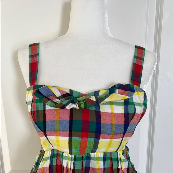 NWT Kate Spade Coastal Multicolor Plaid Maxi Dress - Size 6 - Picture 4 of 11